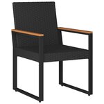 vidaXL Ensemble de meubles d'extérieur 3 Pièces Noir polyrotin