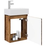 vidaXL Meuble de salle de bain avec robinet Bois ancien