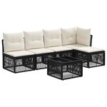 vidaXL Ensemble de canapé de jardin 6 pc Noir polyrotin