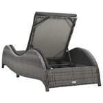 vidaXL Chaise longue avec coussin Résine tressée Anthracite