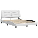 vidaXL Cadre de lit avec tête de lit Blanc 140x190 cm Similicuir