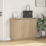 Buffet vidaXL LED Chêne Sonoma 90x32x75 cm en bois d'ingénierie