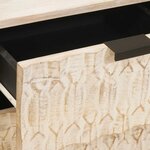 vidaXL Cabinet de chevet Blanc 40 x 33 x 46 cm Bois de mangue massif