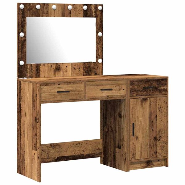 vidaXL Table de Toilette avec tiroir 2 Pièces Marron Bois d'ingénierie
