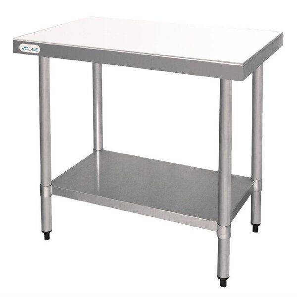Table inox de boucher - profondeur 600 mm x 900 - vogue -  - acier inoxydable 900x600x900mm
