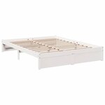 vidaXL Lit bibliothèque sans matelas blanc 160x200 cm bois pin massif