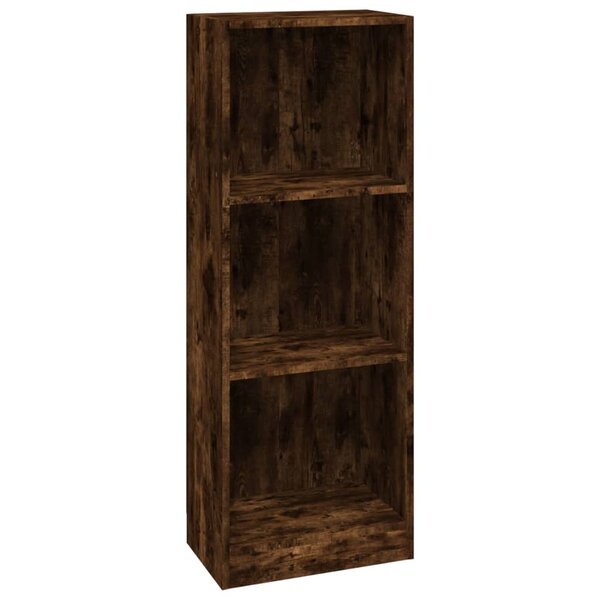 vidaXL Bibliothèque 3 niveaux Chêne fumé 40x24x109cm Bois d'ingénierie