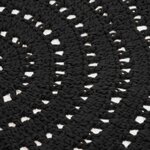 LABEL51 Tapis tricoté Coton Rond 150 cm Noir