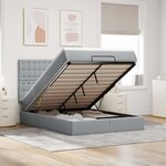 VidaXL Cadre de lit ottoman et matelas gris clair 140x190 cm tissu