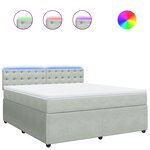 vidaXL Sommier à lattes de lit et matelas Gris clair 180x200cm Velours