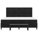 vidaXL Lit à ressorts avec matelas Noir 200 x 200 cm Velours