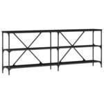 vidaXL Table console avec étagère Autre Chêne noir 180 x 30 x 75 cm