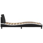 vidaXL Cadre de lit Dover noir et blanc 100x200 cm similicuir