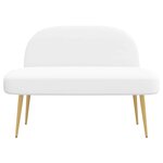 vidaXL Banc rembourré avec dossier Blanc 110 x 60 x 76 cm Polyester