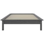 vidaXL Cadre de lit Gris 100x200 cm Bois de pin massif