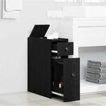 vidaXL Armoire étroite pour salle de bain Chêne noir 80 x 18 x 60 cm