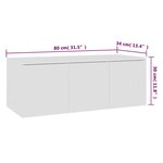 vidaXL Meuble TV Blanc 80x34x30 cm Bois d'ingénierie