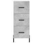 vidaXL Buffet Gris béton 34 5x34x90 cm Bois d'ingénierie