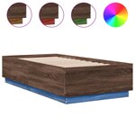 vidaXL Cadre de lit avec lumières LED chêne marron 75x190 cm