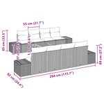 vidaXL Ensemble de Canapé de Jardin 7 Pièces avec Oreillers Noir Poly Rattan