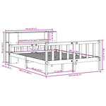 vidaXL Lit bibliothèque sans matelas cire marron 150x200cm bois massif