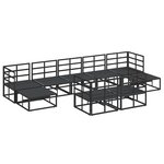 vidaXL Ensemble de canapé de jardin avec coussin 9 Pièces Noir Aluminium
