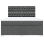 vidaXL Sommier à lattes de lit avec matelas Gris foncé 180x200cm Tissu