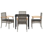 vidaXL Ensemble de salle à manger pour jardin 5 Pièces Gris polyrotin