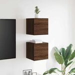 vidaXL Meubles TV muraux 2 Pièces Chêne marron 30 5x30x30 cm