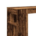 vidaXL Table de bar avec étagères vieux bois bois d'ingénierie