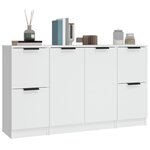 vidaXL Buffets 3 Pièces Blanc Bois d'ingénierie