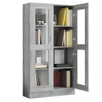 vidaXL Armoire à vitrine Sonoma gris 82 5x30 5x150cm Bois d'ingénierie
