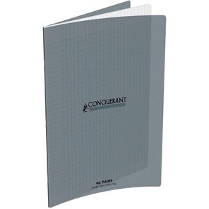 Cahier Polypro 240 x 320 mm séyès Grands carreaux Gris CONQUÉRANT
