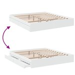vidaXL Cadre de lit avec tiroirs blanc 200x200 cm bois d'ingénierie