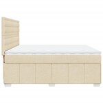 vidaXL Sommier à lattes de lit avec matelas Crème 200x200 cm Tissu