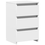 vidaXL Tables de chevet 2 Pièces Blanc 40x35x62 5 cm Aggloméré