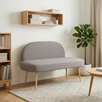 vidaXL Banc rembourré avec dossier Taupe 110 x 60 x 76 cm Polyester