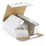 Boîte postale carton blanche avec calage mousse raja 18x12x5 cm (lot de 50)