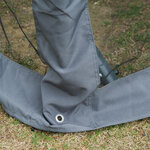 Balancelle de jardin convertible 3 places grand confort : matelas assise dossier  moustiquaire intégrale zippée avec toit   pochette rangement métal époxy polyester gris