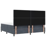 vidaXL Lit À Ressorts avec Matelas & Banc Gris Foncé 200x200 cm Velours