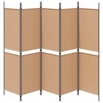 vidaXL Paravent 5 Panels Beige 250 x 180 cm Tissu