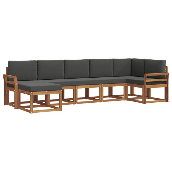 vidaXL Ensemble de canapés d'extérieur 7 pc Naturel et Anthracite