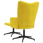 vidaXL Chaise de relaxation avec tabouret Jaune moutarde Velours