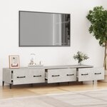 vidaXL Meuble TV Gris béton 150x34 5x30 cm Bois d'ingénierie