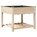 vidaXL Cache-pot de jardin avec étagère Beige 90 x 90 x 76.5 cm