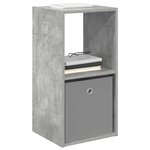 vidaXL Table de chevet avec tiroir 2 Pièces Gris béton 35 x 32 x 68 5 cm