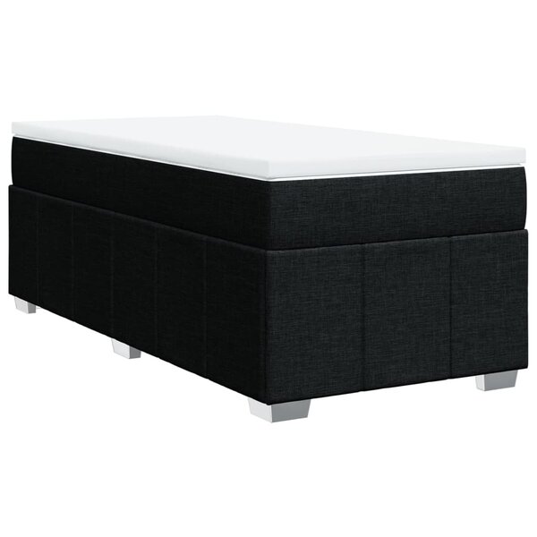 vidaXL Sommier à lattes de lit et matelas Noir 80x200 cm Tissu