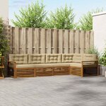 vidaXL Ensemble de canapés d'extérieur 5 Pièces Naturel et Beige