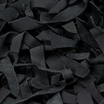 Vidaxl tapis shaggy cuir véritable 120 x 170 cm noir