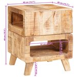 vidaXL Tables d'appoint Marron 40 x 40 x 49 cm bois de manguier massif